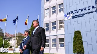 Declaratie de presa sustinuta la finalul vizitarii Aerostar SA Bacau [upl. by Aifas]