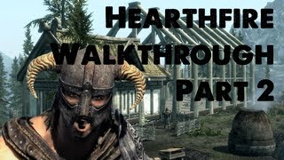 Skyrim Hearthfire Walkthrough Part 2  A Garden Roof And The Start Of The Main Hall [upl. by Auhesoj]