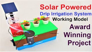 solar powered drip irrigation system working model for science project exhibition  diy  howtofunda [upl. by Bertolde629]