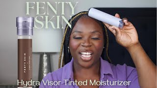 FENTY WITH ANOTHER ONE FOR YA Trying the Fenty Skin Hydra Visor Tinted Moisturizer  Shade 9 [upl. by Louisette530]