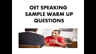 OET Speaking Sample Warmup Questions  OET Coaching in Kottayam Kannur [upl. by Nimajaneb]