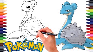 Comment Dessiner LE POKÉMON LOKHLASS Lapras FACILEMENT  131  GÉNÉRATION 1 [upl. by Mcgruter439]