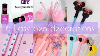 6 Easy DIY Pen amp Pencil Decorations  Back to School Supplies  Craft Compilation [upl. by Ahsitauq810]