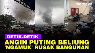 Ngeri DetikDetik Angin Puting Beliung Ngamuk Rusak Bangunan di Rancaekek Bandung [upl. by Rocker]