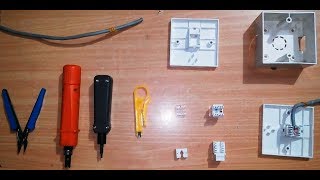 io box punching  rj45 wall socket wiring  how to punch io box rj45 tutorial [upl. by Froehlich476]