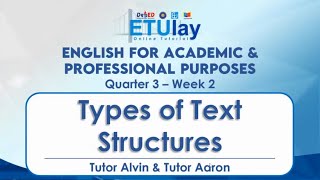 Types of Text Structures  English for Academic and Professional Purposes [upl. by Fayina]