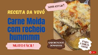 CARNE MOIDA RECHEADA COM MUSSARELA SIMPLES E RÁPIDA ❤💋🌹 [upl. by Ecinahc]