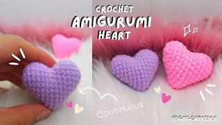 AMIGURUMI HEART Continuous Pattern  CROCHET HEART 💖 [upl. by Aiveneg]