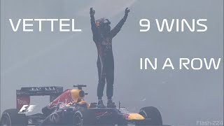 Sebastian Vettel  9 F1 Wins In A Row [upl. by Livingstone17]