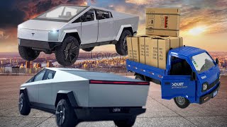 Unboxing of Tesla CyberTruck  Mini Truck Realistic Mini Diecast Model Car Cyber Truck Review ASMR [upl. by Frodine]