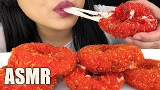 CHEESY MOZZARELLA HOT CHEETO ONION RINGS  ASMR Crunchy Eating Sounds  Recipe ASMR Phan [upl. by Harifaz78]