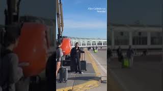 Passengers walk to OHare airport as proPalestinian demonstrators block road [upl. by Dulla984]