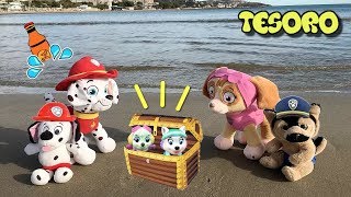 Patrulla canina español y paw patrol bebes tesoro en la playa Nuevos videos de juguetes [upl. by Tabby]