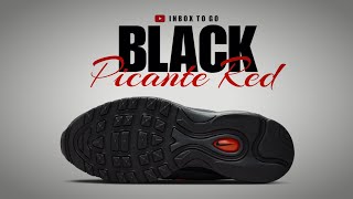 BLACK AND PICANTE RED 2023 Nike Air Max 97 DETAILED LOOK AND PRICE [upl. by Buschi698]