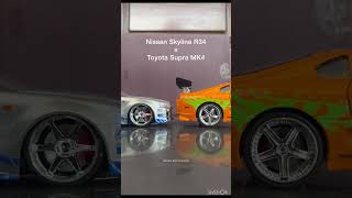 Nissan GTR R34 Toyota Supra mk4 diecast supra nissangtr skyliner34 nissan [upl. by Ayrad]