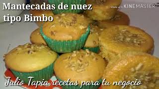 Mantecadas de nuez tipo Bimbo cupcakes muffins o magdalenas de nuez fácil y rapido [upl. by Inohs]