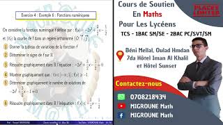 Fonctions numériques — Exercice 4ex 6 — Devoir de maths — 1BAC SE [upl. by Ninos]