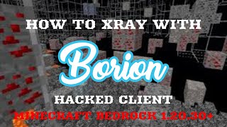 How To Use XRAY On Minecraft Bedrock 12030 BORION HACKED CLIENT [upl. by Enialem]