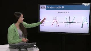 Betydning af ab c og d i et andengradspolynomium Sammenhæng mellem forskrift og graf [upl. by Corneille676]