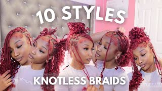 10 ways to style short knotless braids beginner friendly quick amp easy 💗 [upl. by Carina]