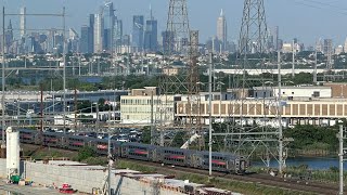 Amtrak trains near New York City from Interstate 95 in New Jersey [upl. by Eruot]