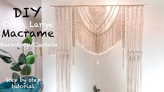 How To Make A Extra Large Macrame Wedding Backdrop  Macrame Curtain  Step by Step Tutorial [upl. by Eenej]