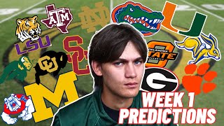 WEEK 1 COLLEGE FOOTBALL PREDICTIONS [upl. by Ina]