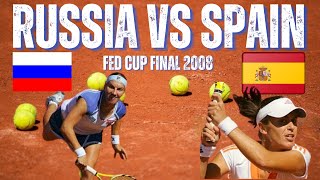 2008 FED CUP FINAL RUSSIA VS SPAIN  WOMENS SINGLES TENNIS  KUZNETSOVA VS MEDINA GARRIGUES [upl. by Yraek759]