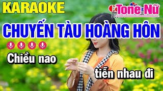 Karaoke Chuyến Tàu Hoàng Hôn Tone Nữ Nhạc Sống  Karaoke Công Trình [upl. by Acimot]