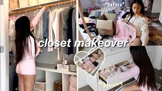 ORGANIZE MY CLOSET WITH ME satisfying  aesthetic [upl. by Drews]