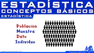 Conceptos básicos de estadística  Población muestra dato individuo [upl. by Enial]