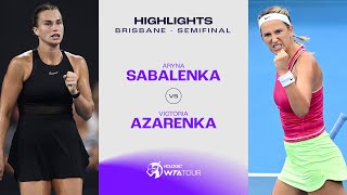 Aryna Sabalenka vs Victoria Azarenka  2024 Brisbane Semifinal  WTA Match Highlights [upl. by Eneryc593]