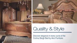 Cortina Sleigh Bed from Aico Furniture [upl. by Ilamad932]