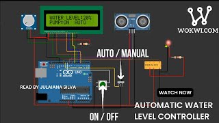 Automatic Water Level Controller Using Arduino  Wokwi [upl. by Alyk887]