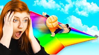 ROBLOX 999999999 FEET RAINBOW SLIDE CHALLENGE [upl. by Meil]