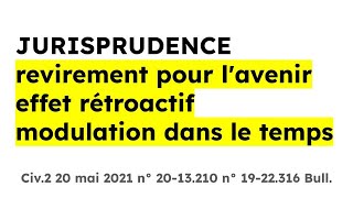 LA JURISPRUDENCE revirement pour lavenir effet rétroactif et modulation dans le temps [upl. by Filmer]