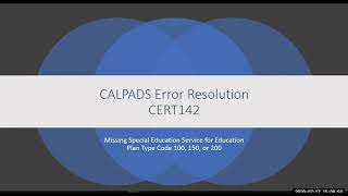 CALPADS Error Resolution CERT142 [upl. by Bouldon862]