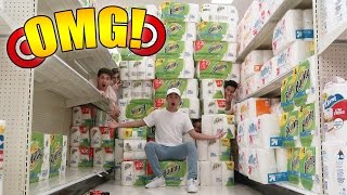 WORLDS BIGGEST TOILET PAPER FORT EVER IN TARGET INSANE TOILET PAPER FORTRESS [upl. by Yanffit42]