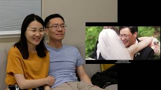 First Reaction to Our Wedding Highlight Video 我们婚礼视频观影反应 [upl. by Anoiuq]