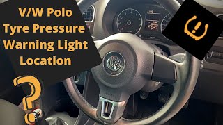 VW Polo Tyre Pressure Warning Light Location  Reset Tyre Warning Light On Dash [upl. by Ahsilra]