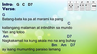 Batang Bata Ka Pa  Apo Hiking Society Ukulele Play Along [upl. by Vil]