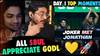 S8UL Reaction on GODL Domination 🚀💛 5 Crowd 😱 Simp 1v5 Reactions 🚨 Joker Jonathan Together ❤️ [upl. by Nnylsia649]