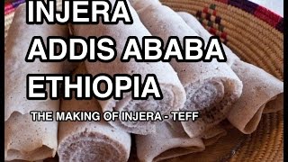 Making Injera  Teff Flour Addis Ababa Ethiopia [upl. by Dorthy]