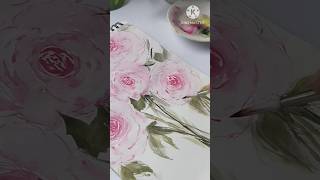 DIY rose painting tutorial watercolor easy rose paintingshortsart drawing [upl. by Yecam]