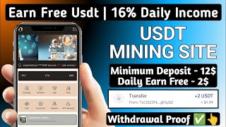 New Usdt Earning Website USDT Mining Site 2024 Best Investment TrxUsdt Earning Site [upl. by Turmel]