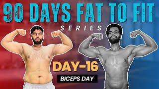 Day1690 days Biceps Exercise90 days fat to fit seriesBest Biceps Exercise for beginners at gym [upl. by Ellehcsar]