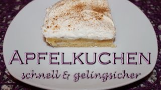 Einfacher amp schneller Apfelkuchen mit Pudding  als Blechkuchen oder für die Springform [upl. by Colvin]