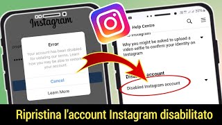 Come recuperare laccount Instagram DISABILITATO  Nuovo Metodo 2024 [upl. by Anailuig164]