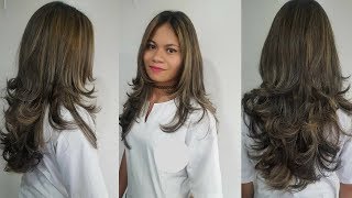 COMO HACER CORTE EN CAPAS PARA LUCIR EN CABELLO LARGO  LEONARDO RAMIREZ [upl. by Eustache]