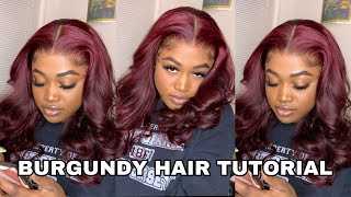 HOW TO DYE HAIR BURGUNDY WITHOUT BLEACH  BEGINNER FRIENDLY [upl. by Nirret]